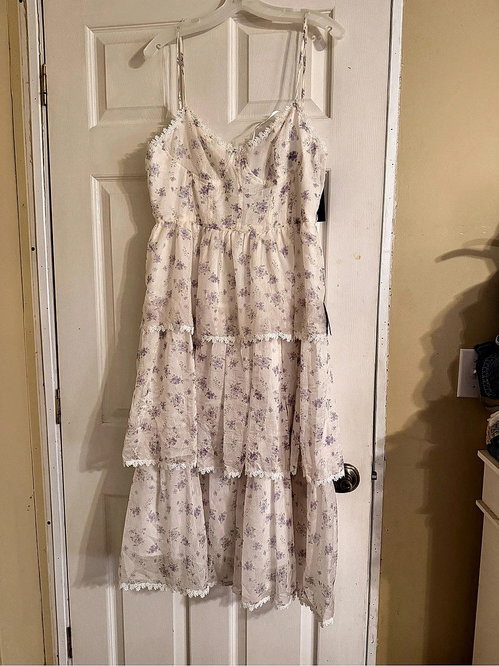 Lulus My Sweet Melody White Floral Print Tiered Midi Dress Floral Tiered Maxi
